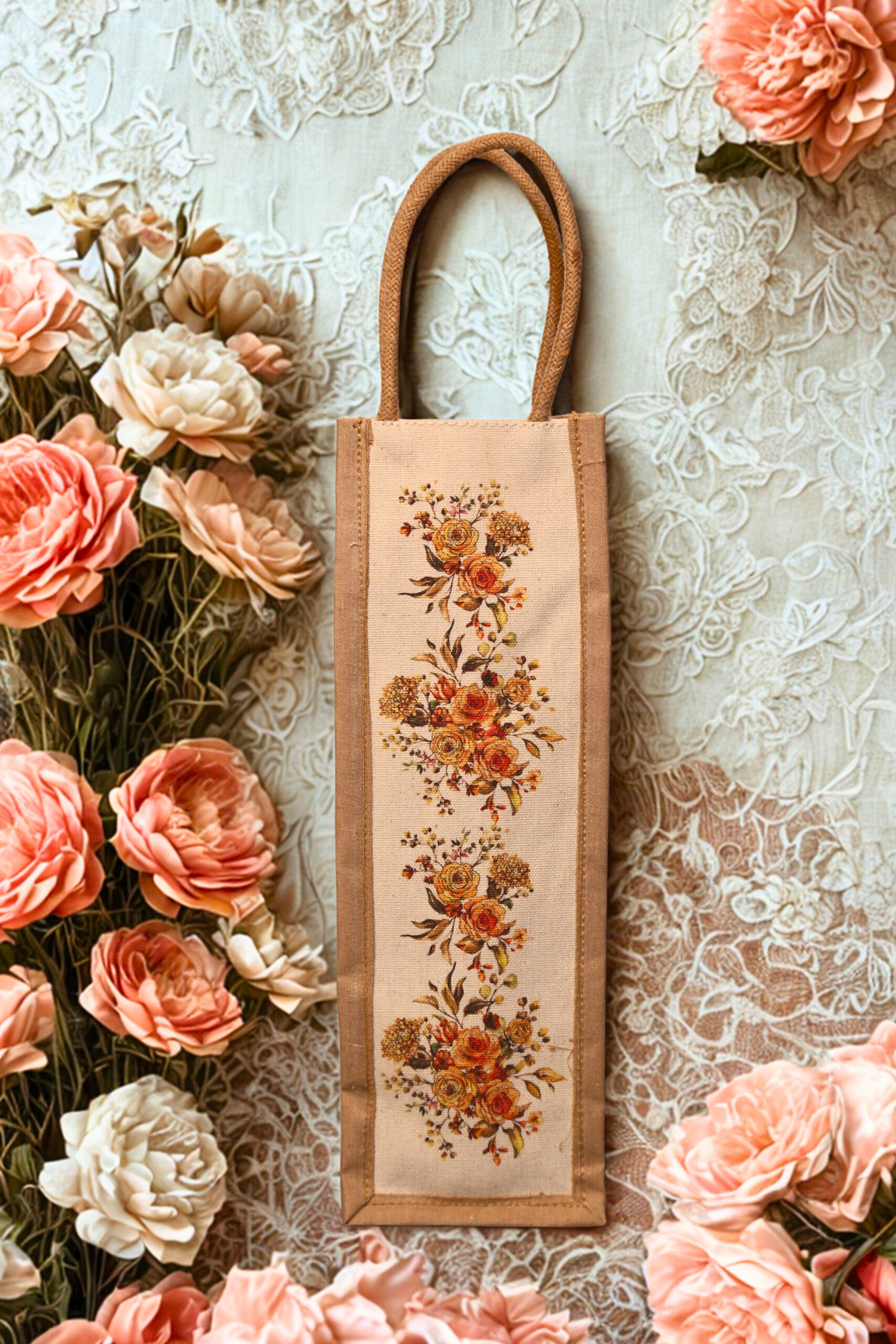 334f5242-8fb2-4a77-9432-364b81b18c69-scaled-1.jpg Canvas wine bottle bag with bright yellow and orange sun designs