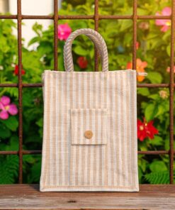UR Striped Mini Jute Tote