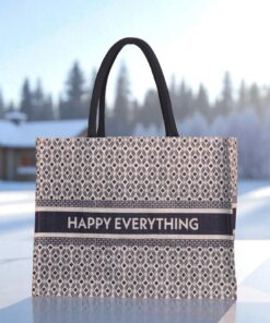 UR Happy Everything – Monochrome Jute Tote