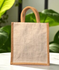 UR 10"x11" White Jute Gift Bag