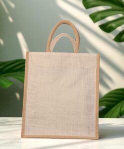UR 14"x16" White Jute Tote Bag