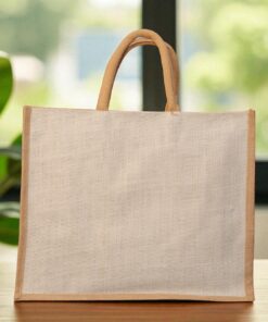 UR 16"x13" White Jute Shopping Bag