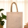 Small solid-colored juco tote bag with padded handles