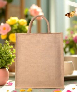 Plain juco bag with short rounded handles