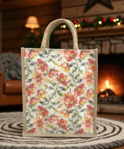 UR BloomTote Floral Jute Bag