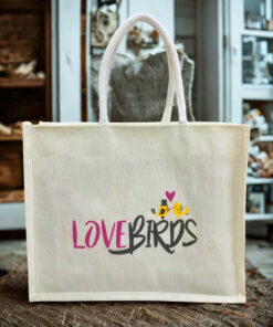 UR LoveBirds Eco Romance juco Tote